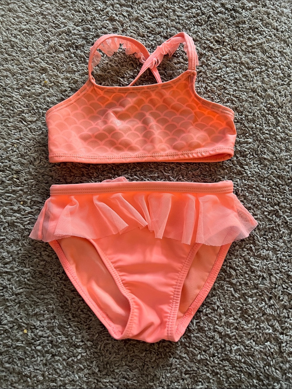George Coral Pink Girls Two-Piece Swim Set